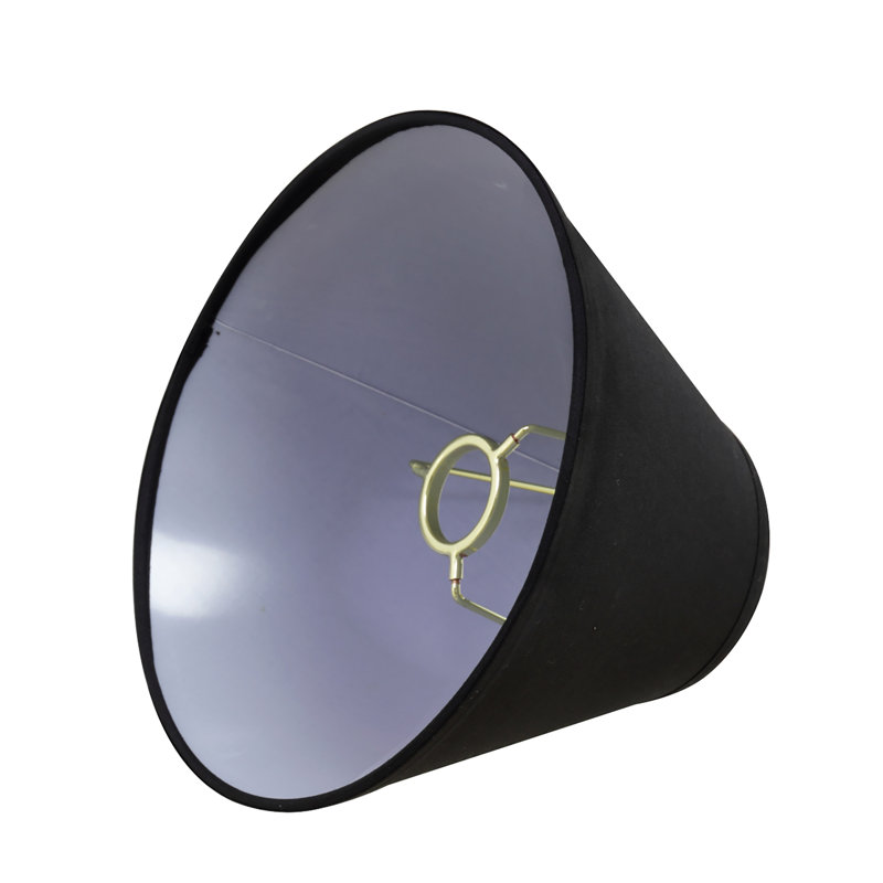 Black Tetoron Cotton Empire Lamp Shade with Brass UNO Fitter