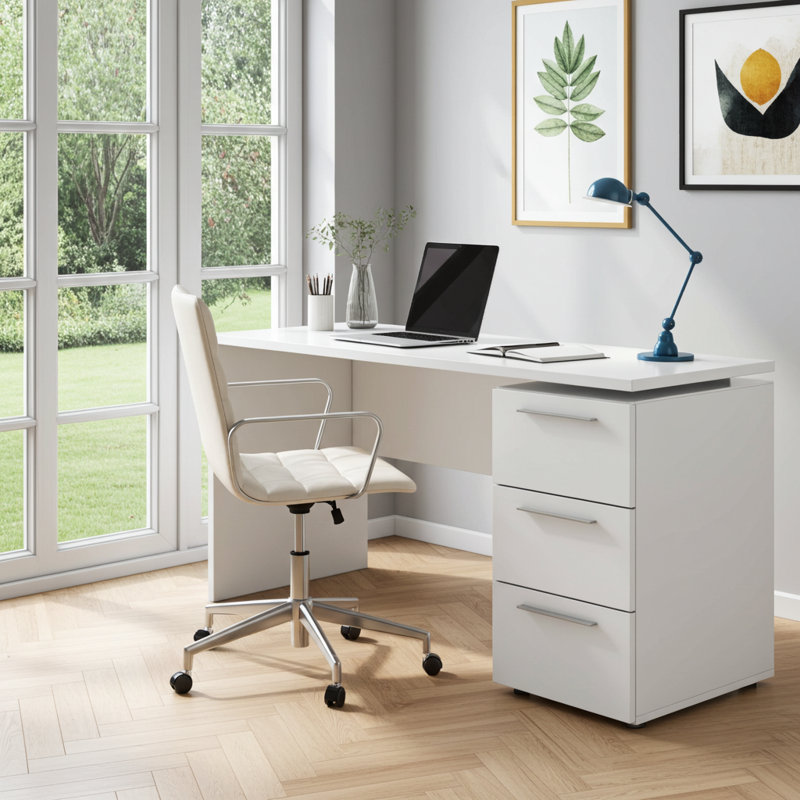 Cheryl Solid Wood Base Writing Desk
