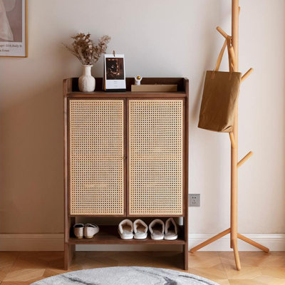 Armoire de rangement à chaussures en rotin
