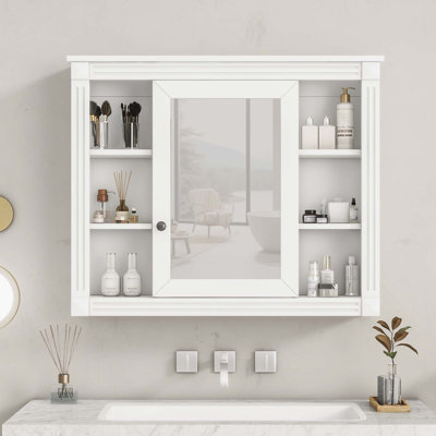 Armoire de rangement murale pour salle de bain 35 po x 28 po, bleu
