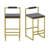 Modern Velvet Counter Height Bar Stools With Low Backrest Set Of 2 Upholstered Dining Stools For Kitchen Island-1702371829