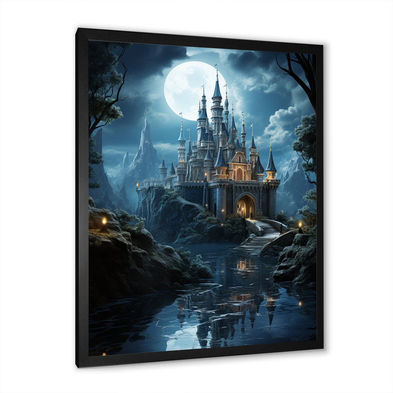 Krell Castles Enchanted Twilight I, reproduction d'art sur toile, H 40 po x l 30 po x P 1,5 po, Cadre photo noir