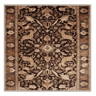 Machine Washable Persian Brown Area Rug