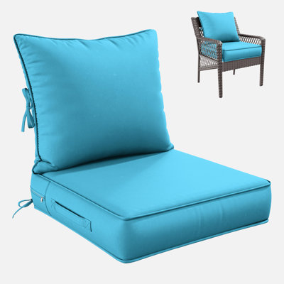 Ensemble de coussins de siège / de dossier d'extérieur à assise profonde et d'extérieur, disponible en 4 tailles