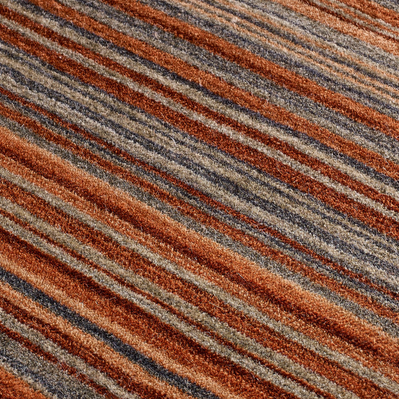 Tarren Handwoven Wool Orange/Gray Rug, Runner 60 x 230cm