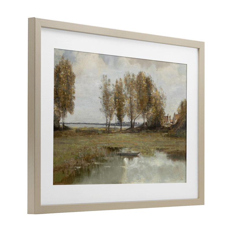 «A Peaceful Spot Landscape», reproduction sous verre encadrée, design par Amber Sterling, H 14 po x l 20 po