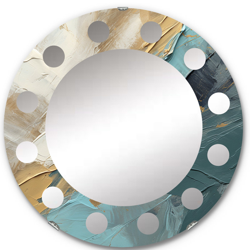 Galleon - Miroir mural moderne rond, 24 po x 24 po