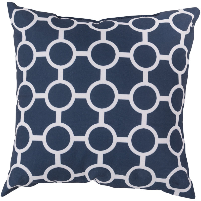 Rain Smooth Circles Indoor/Outdoor Throw Pillow, 20" H x 20" W x 4" D, Cobalt