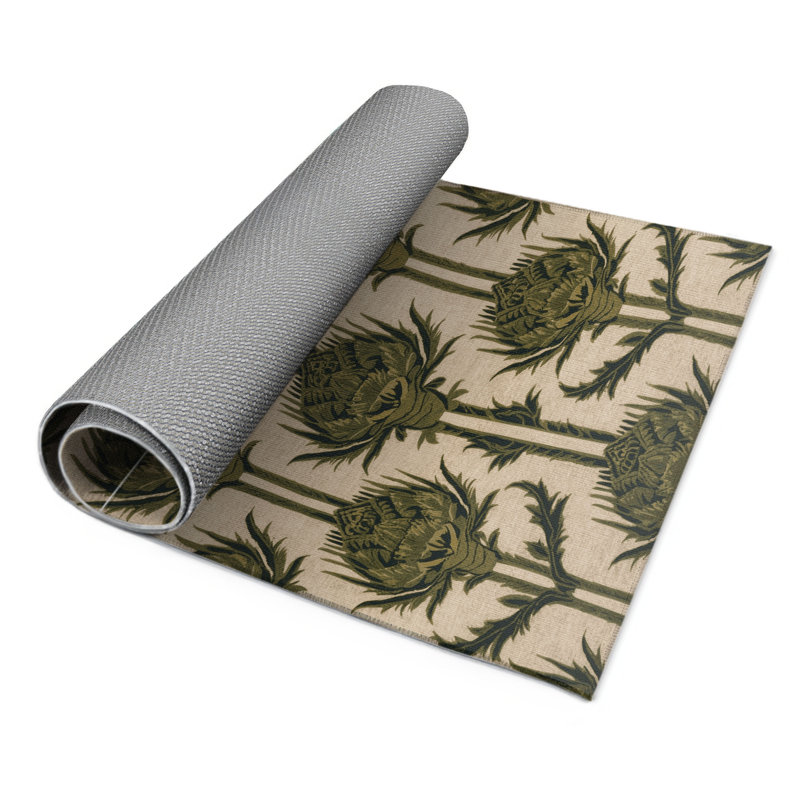 Tapis beige d'intérieur et d'extérieur Botanical, Rectangle 9 pi x 12 pi