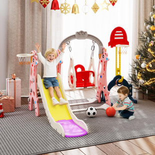 6 In 1 Toddler Slide And Swing Play Set, Perfect Playground for Kids Ages 1-8