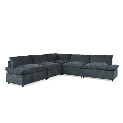 Modular Sectional Sofa Component in Espresso with High-Density Foam
