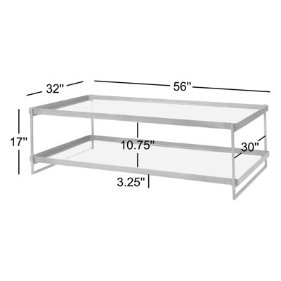 Trey Glass Top Single Coffee Table