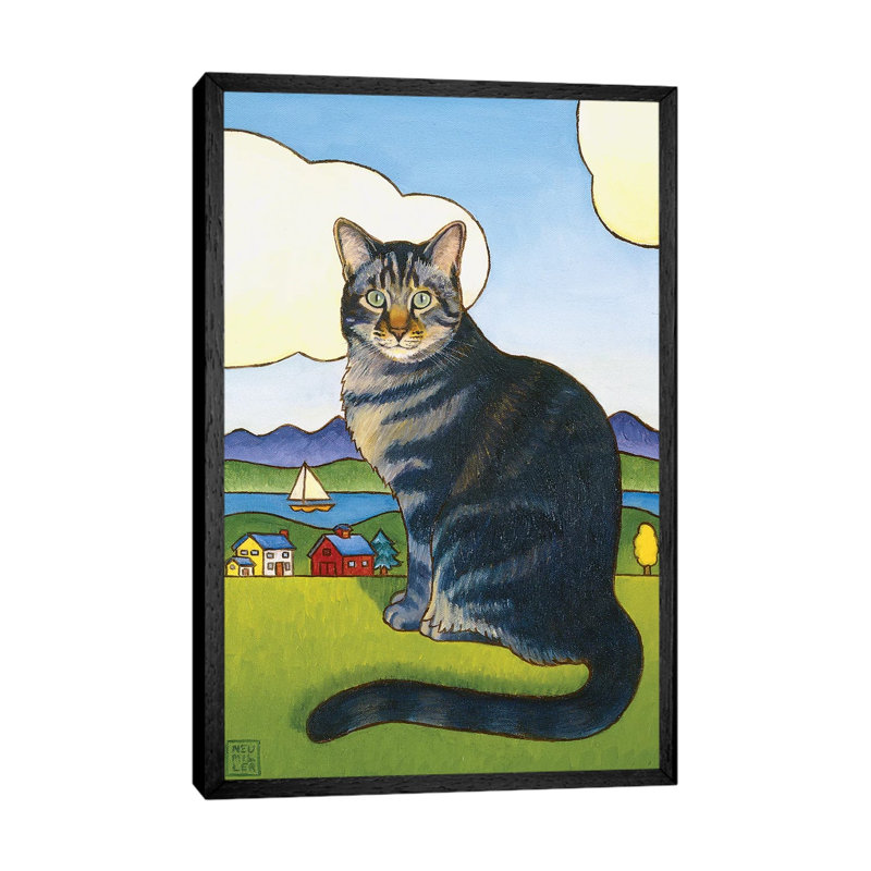 Coupeville Cat by Stacey Neumiller - Gallery-Wrapped Canvas Giclée on Canvas, 66.04 cm H x 45.72 cm W, Black Framed