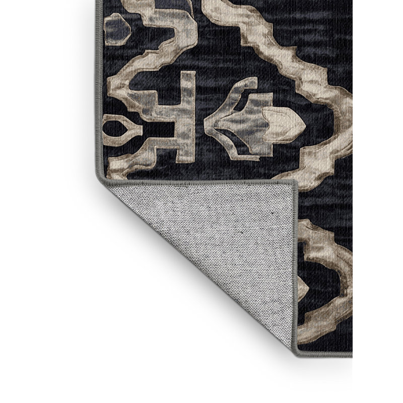 Machine Washable Gray Area Rug, Rectangle 7' x 10'