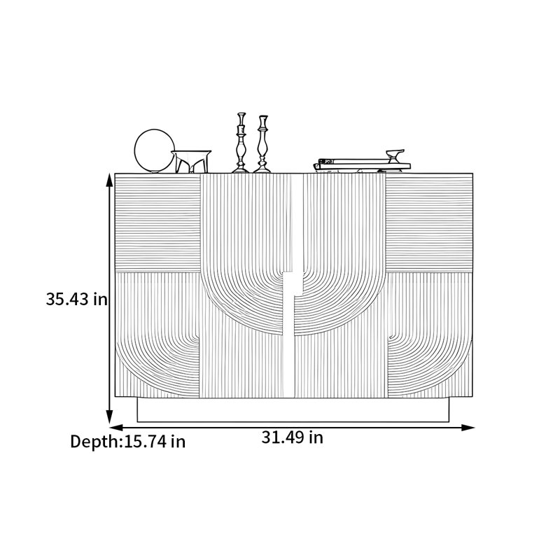 Buffet de rangement simple et moderne, Noir