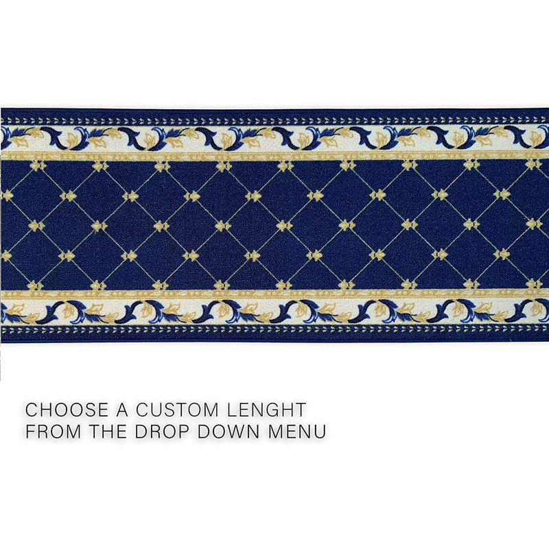 Tapis bleu à motif floral Raney, Rectangle 2 pi 2 po x 2 pi
