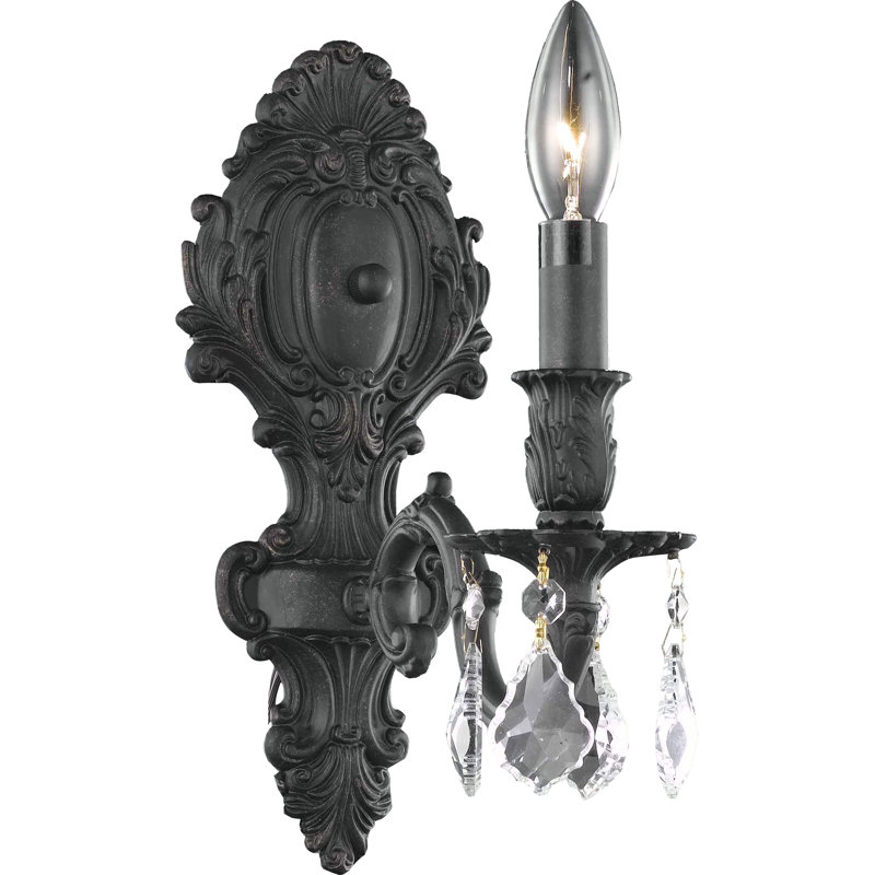 Aadyn Wall Sconce, Crystal (Clear) / Royal Cut, Dark Bronze