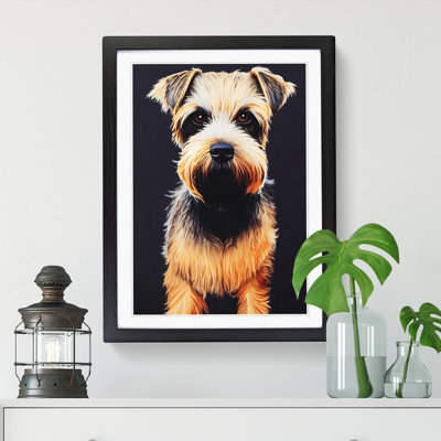Border Terrier Divisionism - Single Picture Frame Print