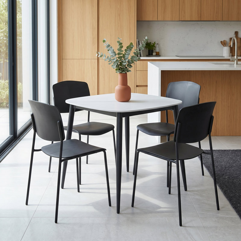 Surgoinsville Dining Set, Black, Sintered Stone