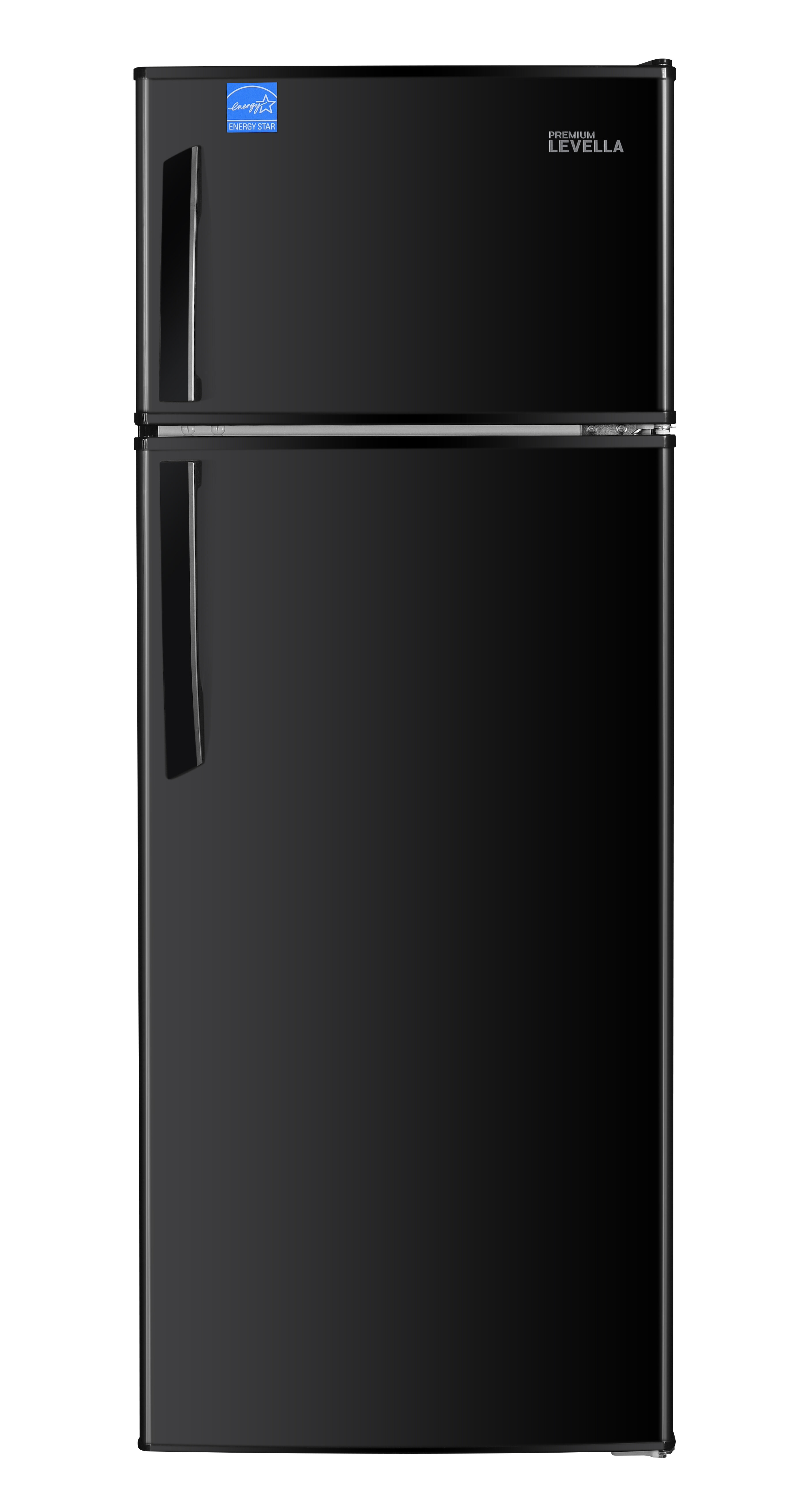 Premium Levella 3.2 Cu ft Mini Fridge with Freezer, Black with Stainless Door