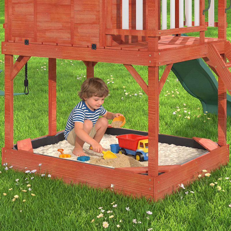 Erommy Solid Wood Swing Set 2 Swing(s)