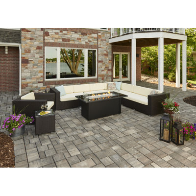 Monte Carlo 23.5'' H x 59.25'' W Glass Propane/Natural Gas Fire Pit Table