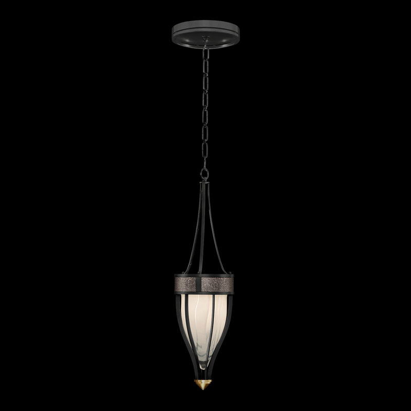 Mirage 1 - Light Pendant, Pebble, Standard Black Iron/Brass