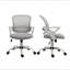 Chaise de bureau pivotante en filet à dossier moyen, chaise de bureau ergonomique avec fonction berçante et roulettes