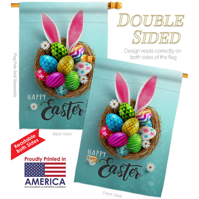 Double Sided Polyester Easter, 40" H x 28" W