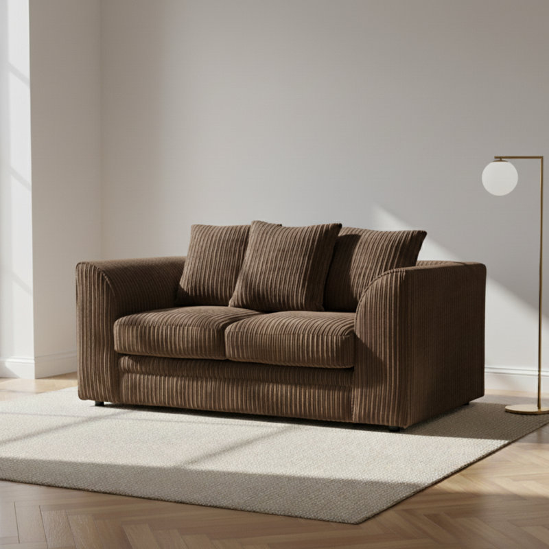 2 Seater Corduroy Sofa, Brown