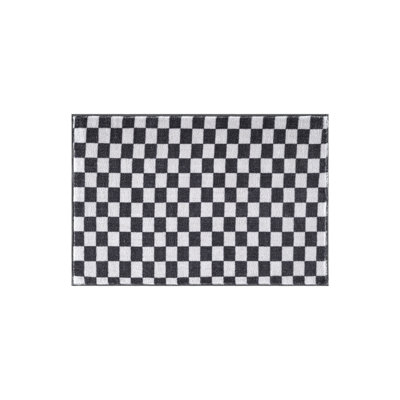 Tapis d'intérieur antidérapant à carreaux miniature anthracite, lavable à la machine