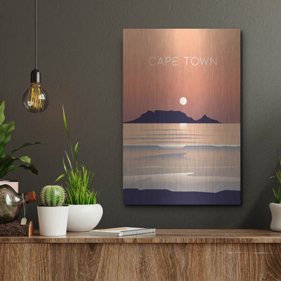  'Cape Town' by Arctic Frame, Metal Wall Art, 12" x 16"