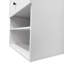 Système d'organisation modulaire blanc avec 2 tringles, 7 tablettes et 6 tiroirs