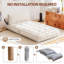 Canapé-lit convertible simple en velours côtelé pliable, chaise de couchage pliable avec coussin et support pour le dos, pour les petits espaces