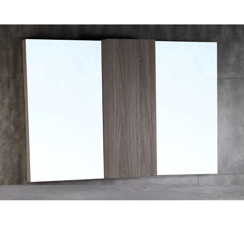 Ludington 48'' W 31.5'' H Surface Frameless Medicine Cabinet with Mirror and 1 Fixed Shelf