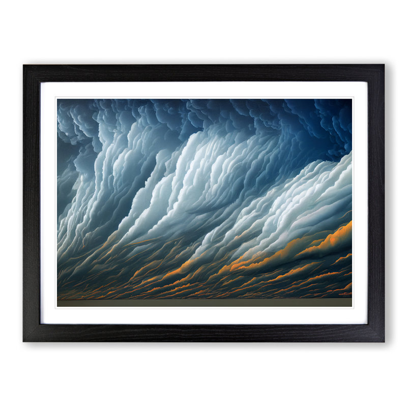 XH1022-6586X Painted Clouds - Single Picture Frame Print, 34cm H x 46cm W x 2cm D, Black