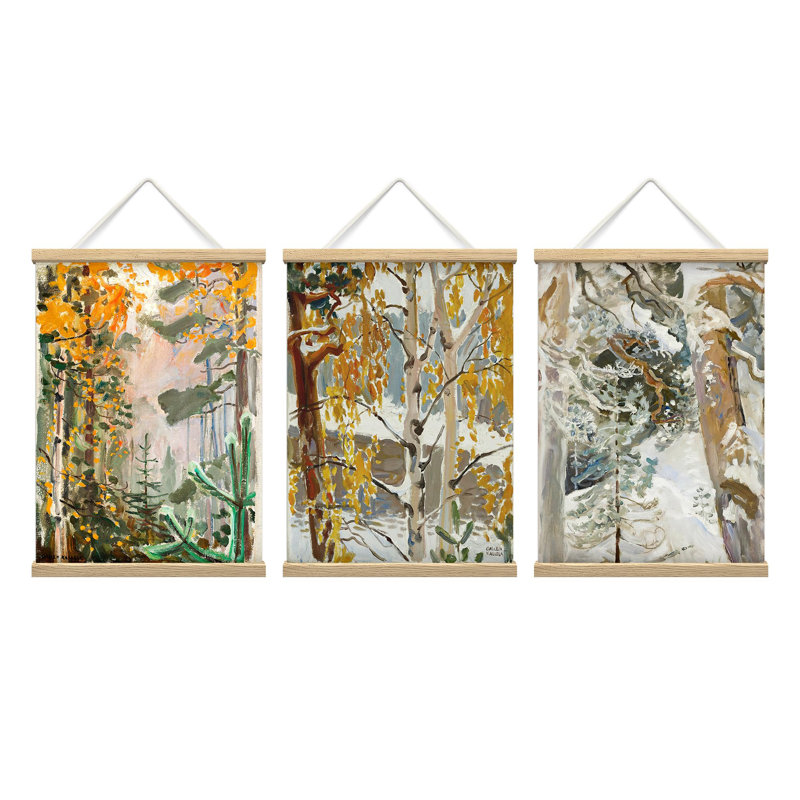 Impressionniste, impression de saisons forestières impressionnistes, encadrée en bois