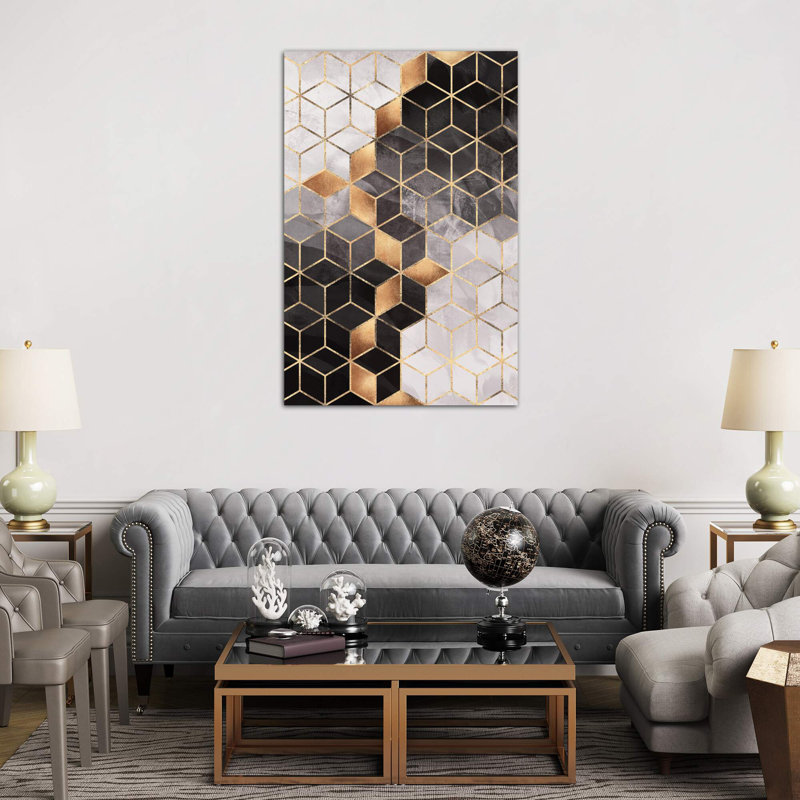 Smoky Cubes I - Print on Canvas, 66.04 cm H x 45.72 cm W x 1.91 cm D, No Frame