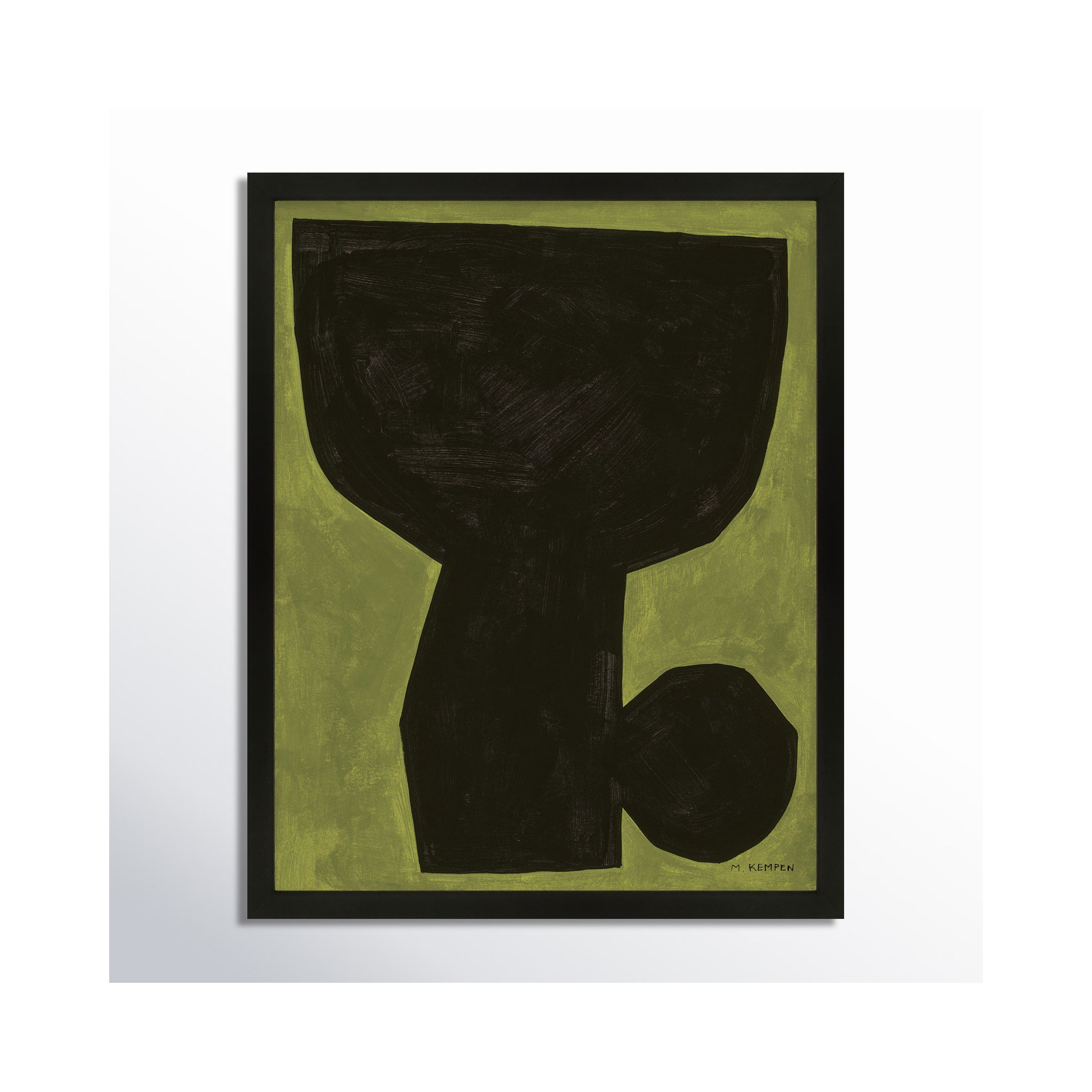 Module On Green 1 by Michael Kempen, Black, 38" H x 30" W x 1.25" D