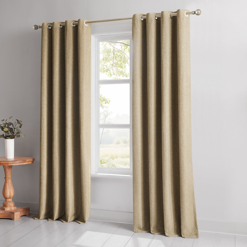 Paire de rideaux 100% occultant Meena, Brun