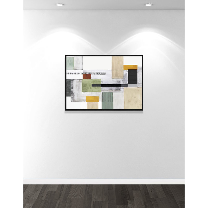 «Playful Blocks» par Tom Reeves, Pas de tapis, Cadre mince noir, H 29,5 po x l 41,5 po x P 0,75 po