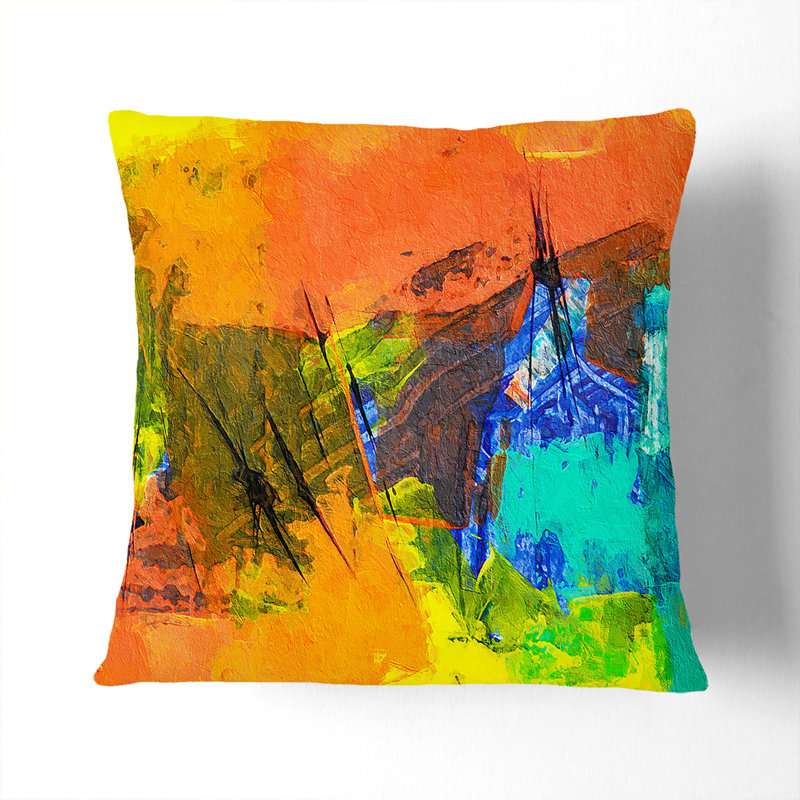 Abstract Square Throw Cushion, White, 55 x 55 cm