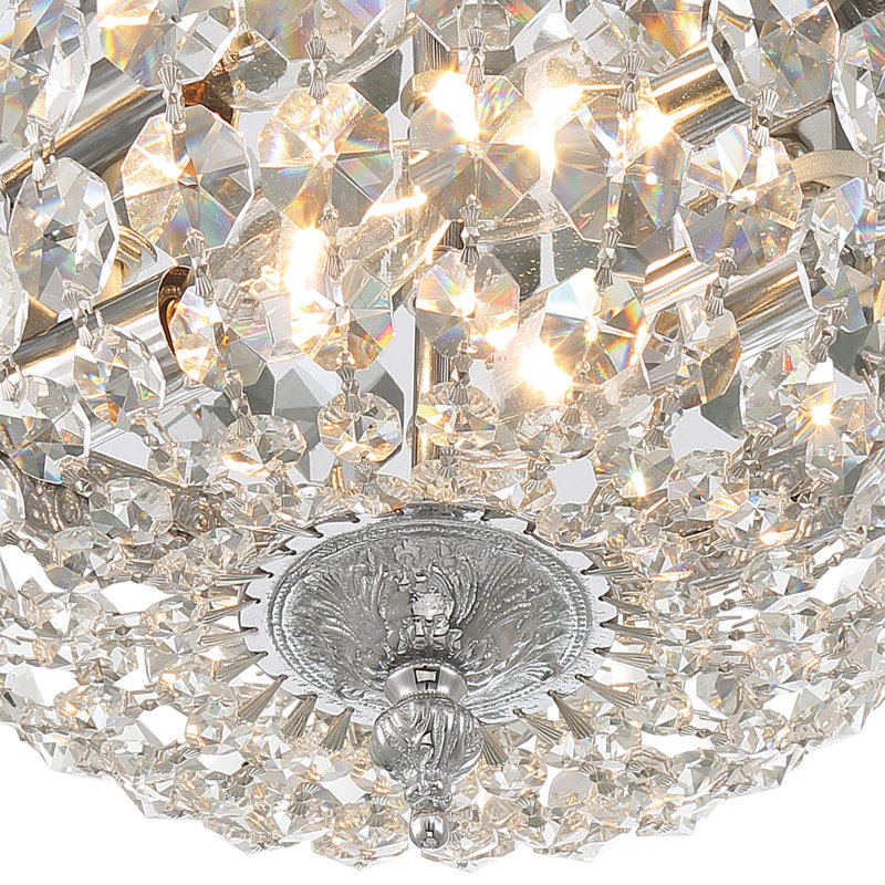 Plafonnier encastré 10 po 2 lumières Wehr, Chrome, Poli au bois