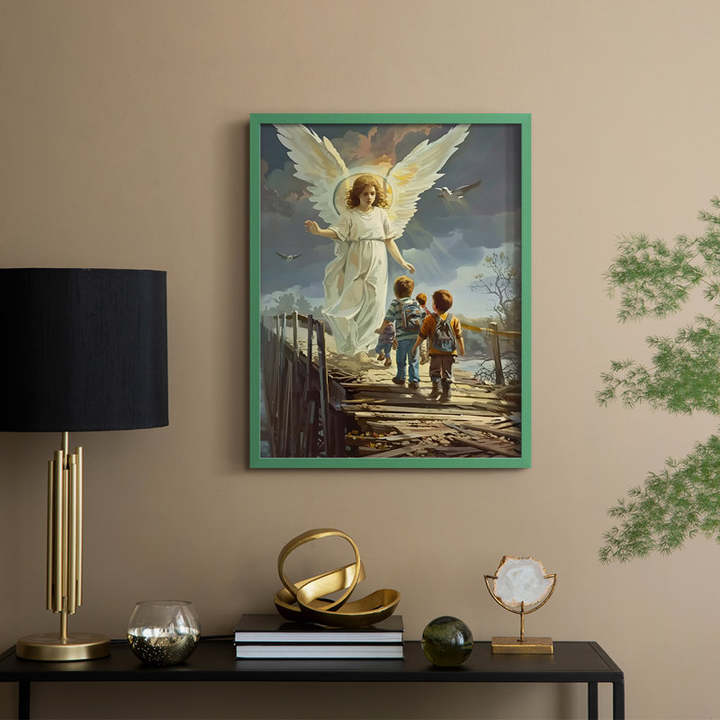 Religious Series CDLVII, reproduction encadrée - bois massif, H 11 po x l 9 po, Vert