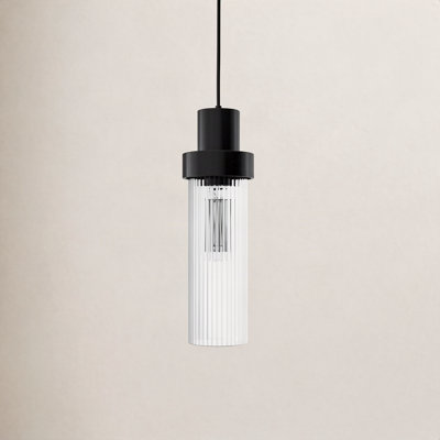 Hermit Single Light Ribbed Glass Pendant