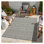 Tapis intérieur / extérieur argent Sunshine 7 pi 10 po x 10 pi 3 po en polypropylène résistant aux taches pour le salon, la terrasse et les espaces très passants