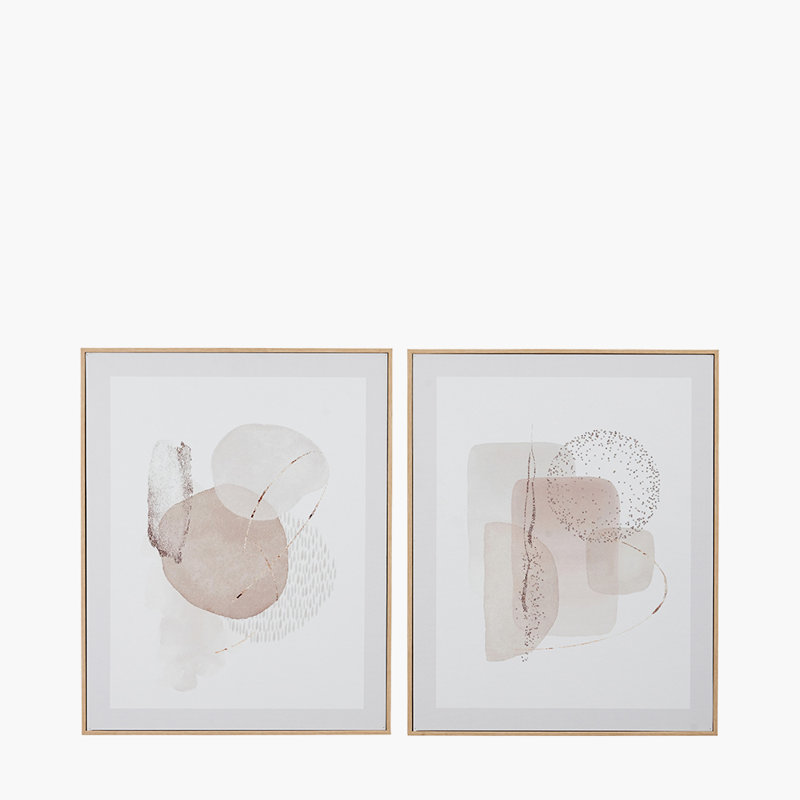 S/2 Natural Abstract Canvases - 2 Piece Single Picture Frame Set on Canvas