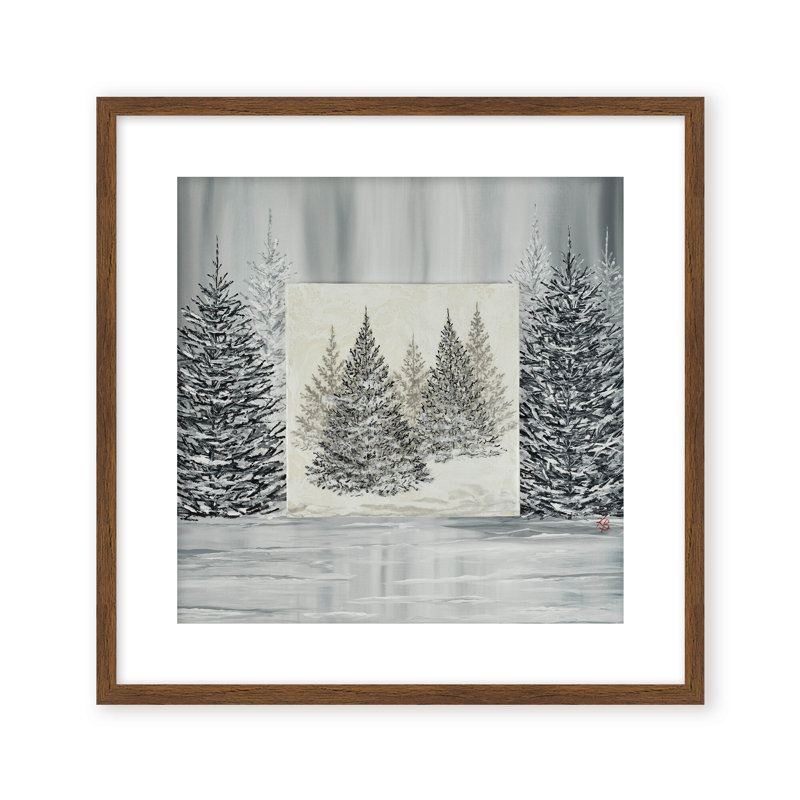Nature Inspired "Pine Portrait" Canvas Wall Art By , 20" H x 20" W x 1.125" D, Framed Print, White