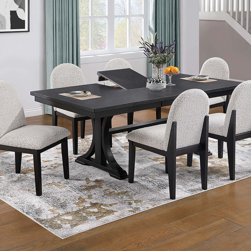 Ensemble de table de salle à manger de style traditionnel et 6 chaises d'appoint 7 pièces