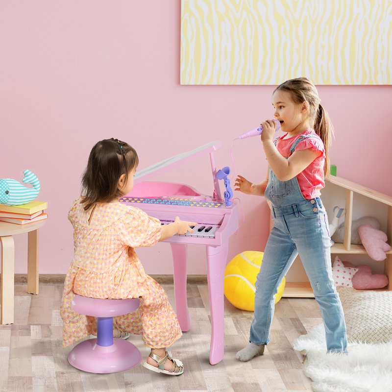 Kids 3 Piece Specialty Play Or Activity Table and Chair Set, 69cm H x 48cm W x 48cm D., Pink